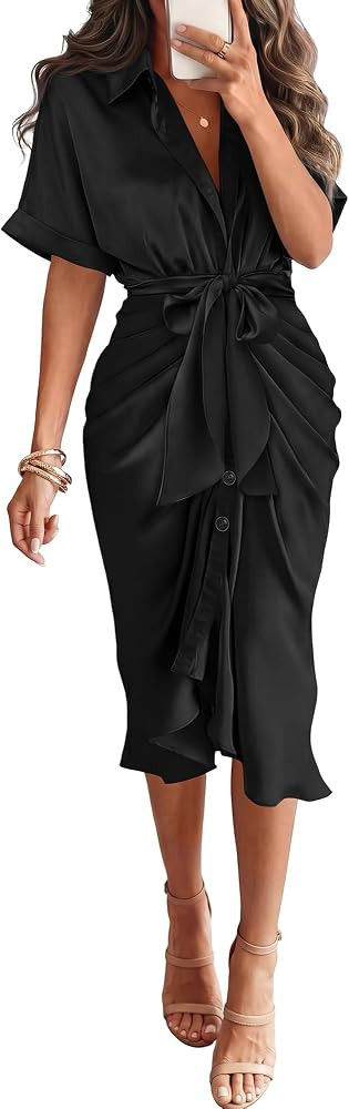 BTFBM Maxi Dresses for Women Business Casual Outfits | Amazon (US)