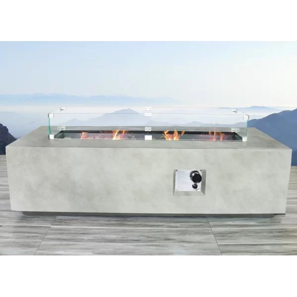 Abigale Fiber Reinforced Concrete Propane/Natural Gas Fire Pit Table | Wayfair North America