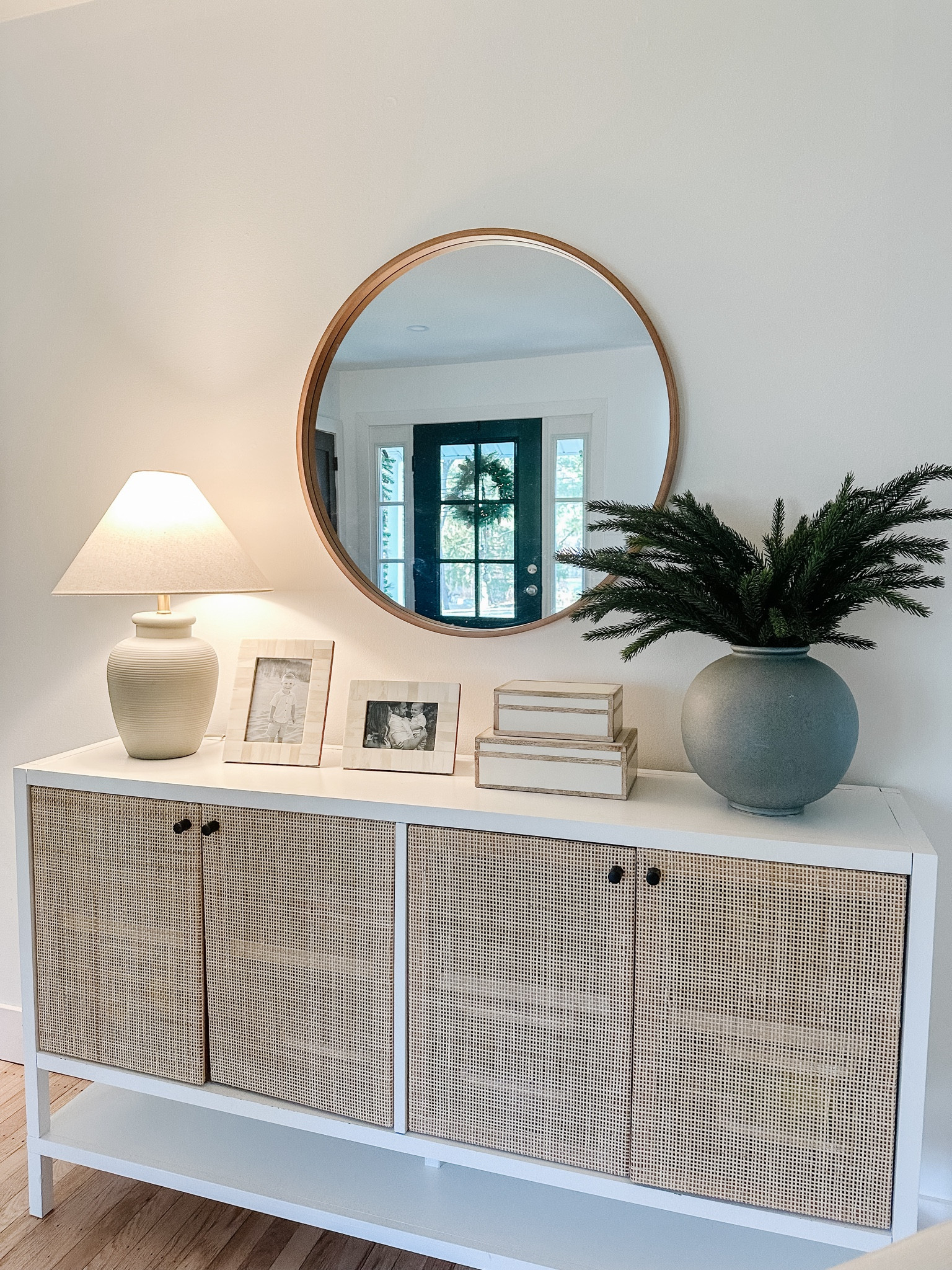 Changed out our console table vase - so much better! Proportionate vase to the size stems! 

#LTKhome #LTKHoliday #LTKSeasonal