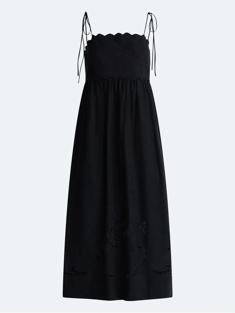 Free Assembly Women\u2019s Embroidered Cotton Midi Dress, Sizes XS-XXL | Walmart (US)
