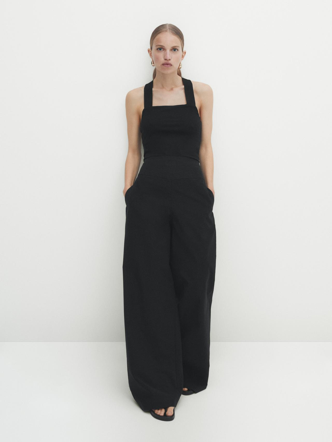 Weite Funktionshose aus Baumwollmischgewebe | Massimo Dutti DE