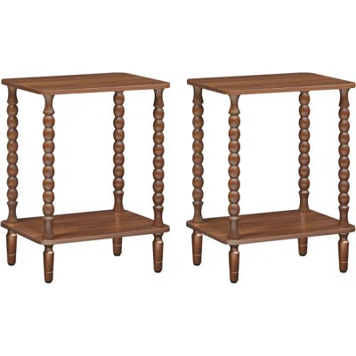 2-tier Wooden Side Table End Table Set Of 2 | Wayfair North America