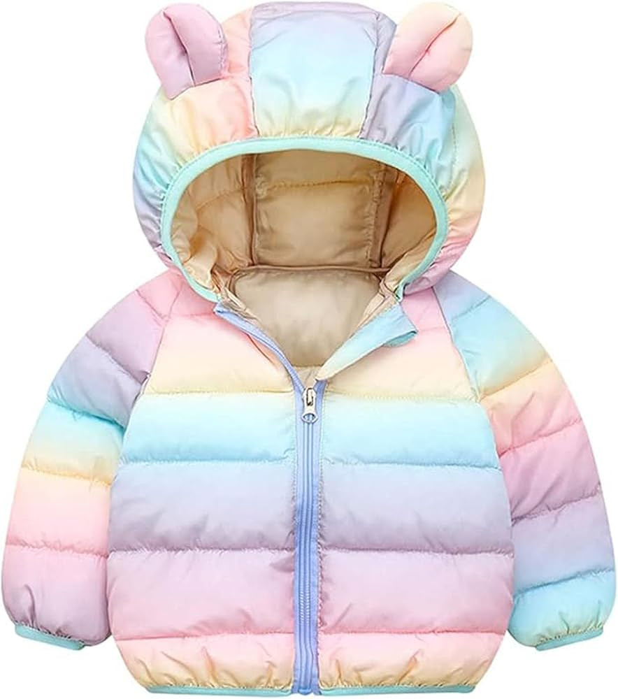 Toddler Winter Coats Puffer Padded Jacket Baby Boys Girls Bear Hoods Down Jacket Light Weight Inf... | Amazon (US)