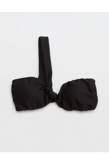 Aerie Jacquard One Shoulder Bandeau Bikini Top | Aerie