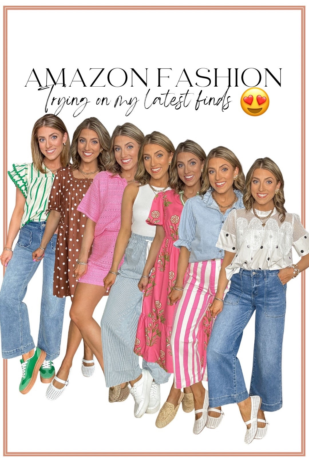 Amazon fashion haul and I am OBSESSED 😍✨ Trying on all my latest Amazon finds and they truly did not disappoint!! So many cute new pieces that are perfect for winter transitioning into spring — think feminine details, fun prints, comfy denim, and easy everyday outfits you can wear now.

From striped tops and polka dots to pink sets, flowy skirts, wide leg jeans, and the sweetest statement blouses… everything is giving effortless, affordable style 🙌🏼 I love mixing classic denim with playful prints and bright colors to create outfits that feel polished but still comfy for mom life, errands, lunch dates, and everything in between.

If you’re looking for:
• Affordable Amazon fashion
• Trendy Amazon outfits
• Wide leg jeans & barrel jeans
• Spring transition outfits
• Feminine blouses & statement tops
• Casual everyday outfit ideas

You’re going to love this haul 💗 Everything is linked and ready for you to shop!

#AmazonFashion #AmazonHaul #AmazonFinds #AmazonStyle #AffordableFashion #SpringOutfits #EverydayOutfits #CasualChic #DenimStyle #WideLegJeans #BarrelJeans #FeminineStyle #MomStyle #FashionOver30 #StyleInspo