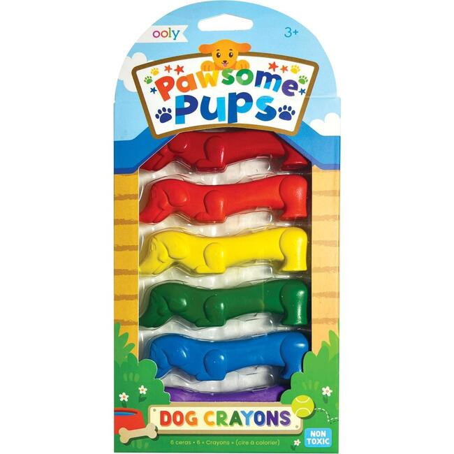 Pawsome Pups Dog Crayons - Set of 6 | Maisonette