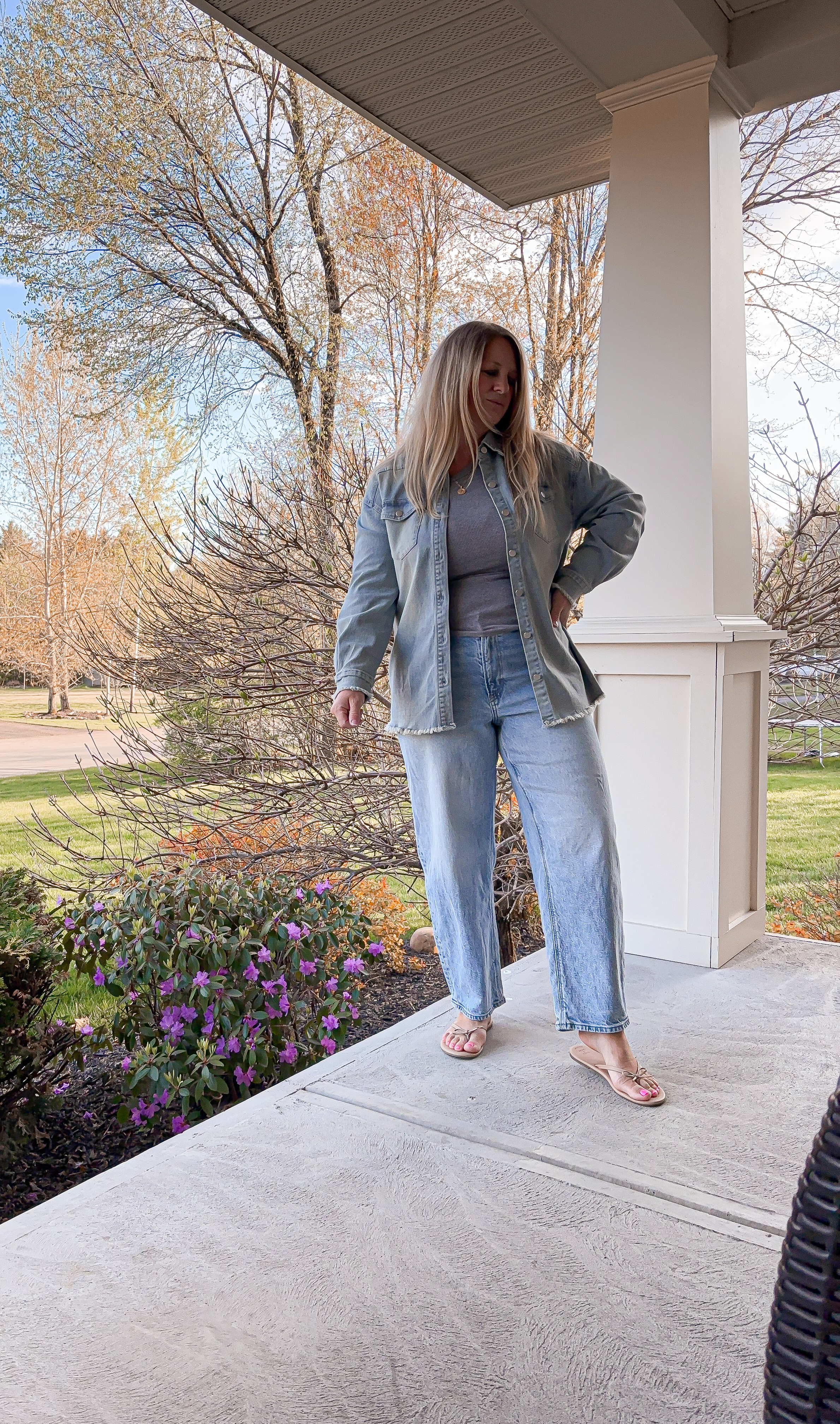oversized denim top.  Has some stretch. Lightweight and comfortable.  Perfect for Spring and Summer. I am in a medium and am 5'5".  Comes in many wash colors. Denim on Denim look or would be perfect with leggings. Amazon 

 

#LTKdayinmylife #LTKootd #LTKmomlife