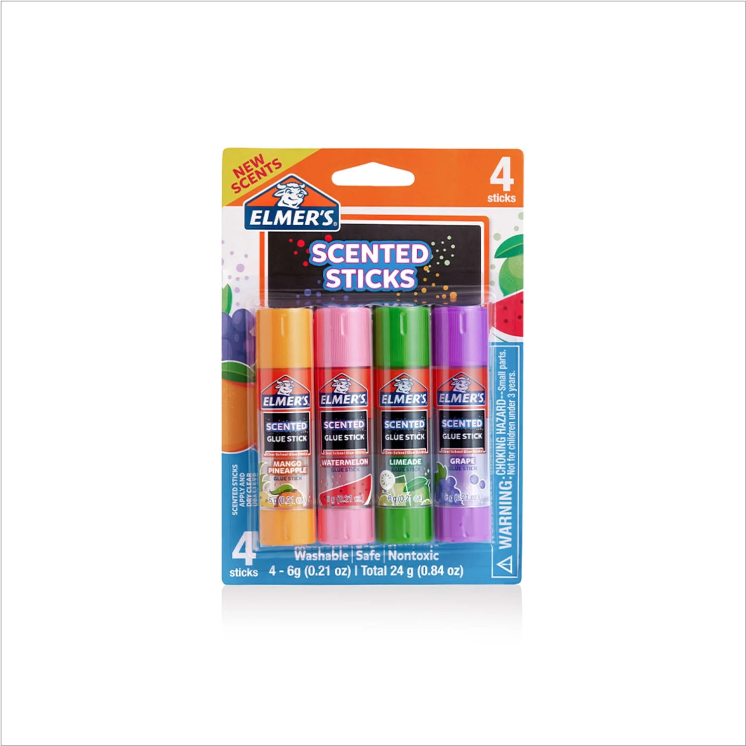 Elmer’s Scented Glue Sticks, School Glue, Clear Color, 6 Grams Each, 4 Count, 5 min Dry Time | Walmart (US)