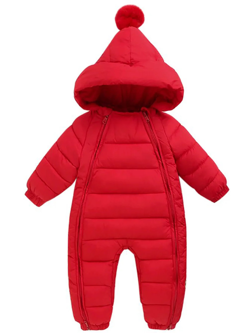 0-24M Baby Boys Girls Newborn Winter Snowsuit Down Coat Romper Hooded Double Zipper Warm Jumpsuit | Walmart (US)