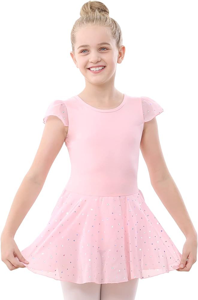 Stelle Girls Ballet Leotard Criss-Cross Back Skirted Dress for Dance, Gymnastics and Ballet (Todd... | Amazon (US)