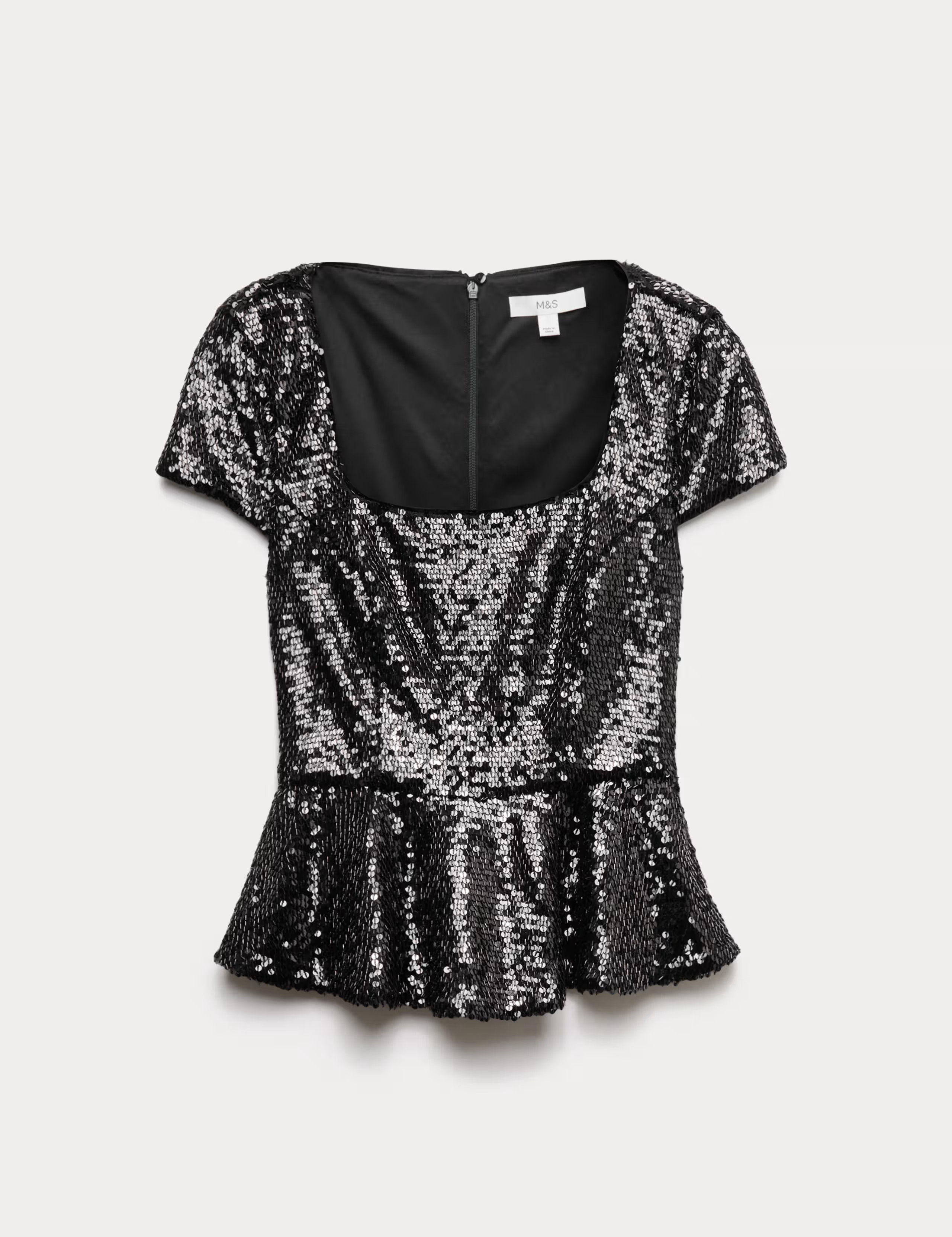 Sequin Peplum Fitted Top | Marks & Spencer (UK)