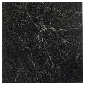 Achim Black with White Vein Marble 0.07-mil x 12-in W x 12-in L Peel and Stick Vinyl Tile Floorin... | Lowe's