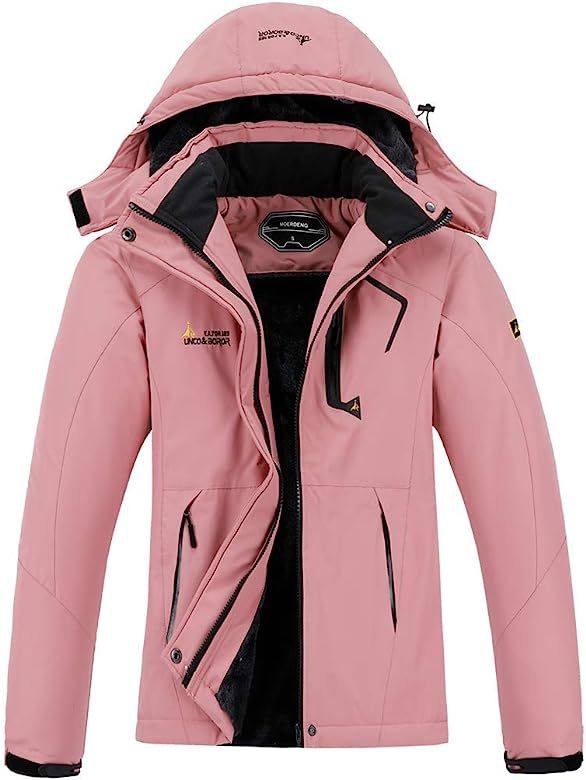 MOERDENG Women's Waterproof Ski Jacket Warm Winter Snow Coat Mountain Windbreaker Hooded Raincoat Ja | Amazon (US)