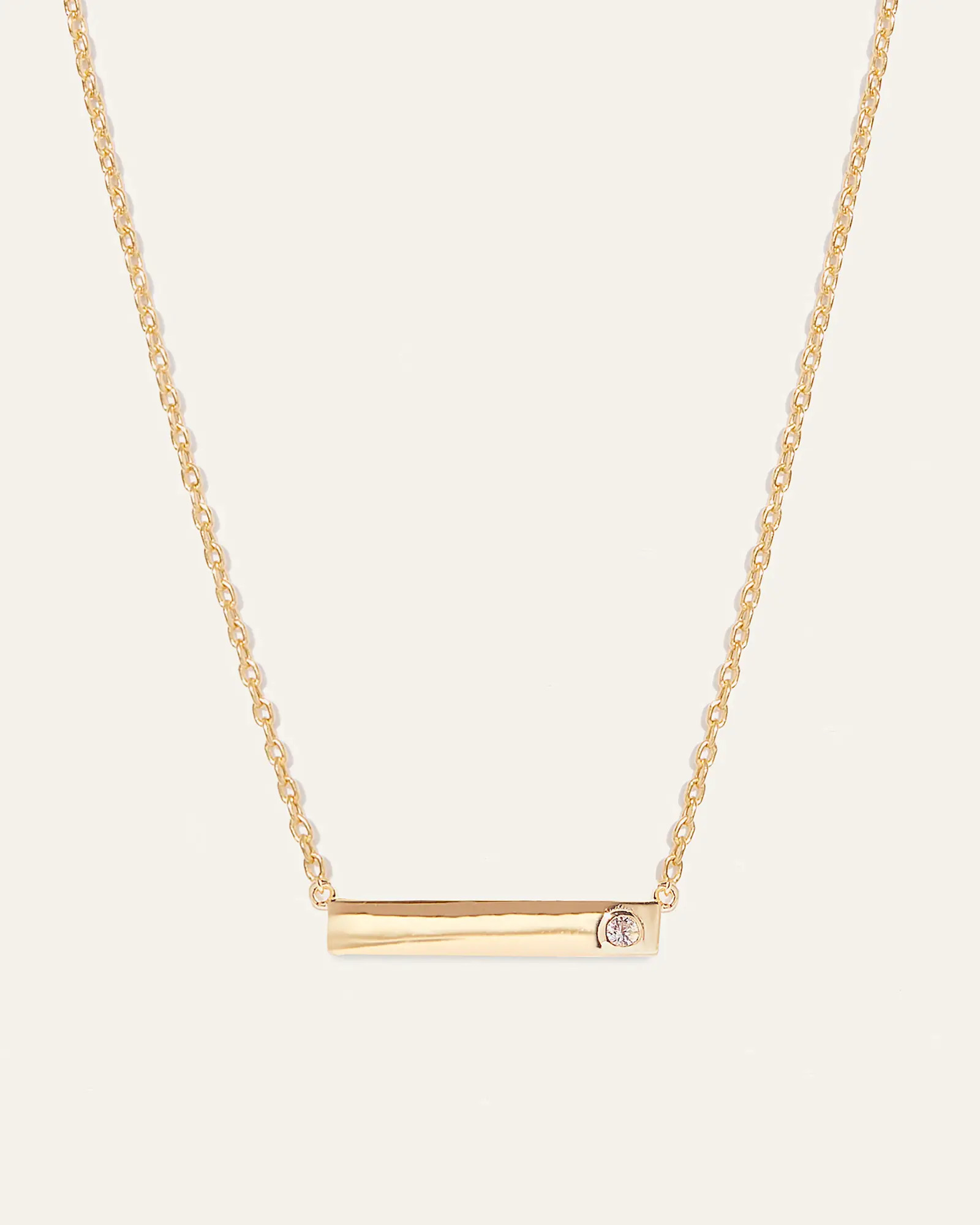 White Sapphire Bar Necklace in Gold Vermeil | Quince