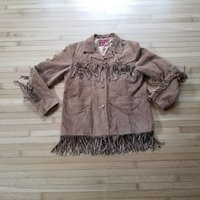 Vintage 1980's Suede Leather Fringe Jacket/Men's Medium Coat Women's L To Xl Pioneer Boho | Etsy (US)