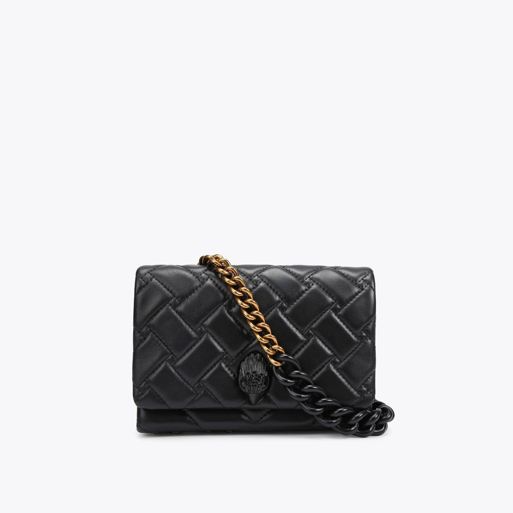 MINI KENSINGTON KURT Black Quilted Kurt Cross Body Bag by KURT GEIGER LONDON | Kurt Geiger (Global)