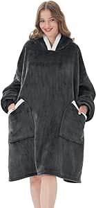 Qeils Oversized Wearable Blanket Hoodie | Hooded Blanket Sweatshirt with Deep Pockets, Cozy Warm ... | Amazon (US)