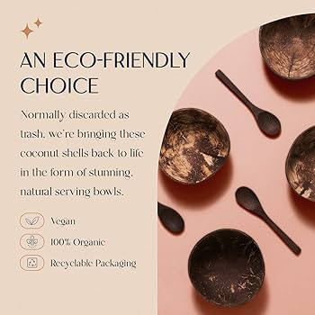 Amazon.com: COCOBOWLCO Coconut Bowl & Wooden Spoons Bowl Set - Coconut Bowls, Eco Friendly Kitche... | Amazon (US)