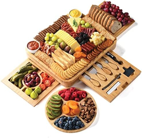 Bamboo Charcuterie Boards Gift Set - Simple Meat and Cheese Board Set with Charcuterie Board Acce... | Amazon (US)