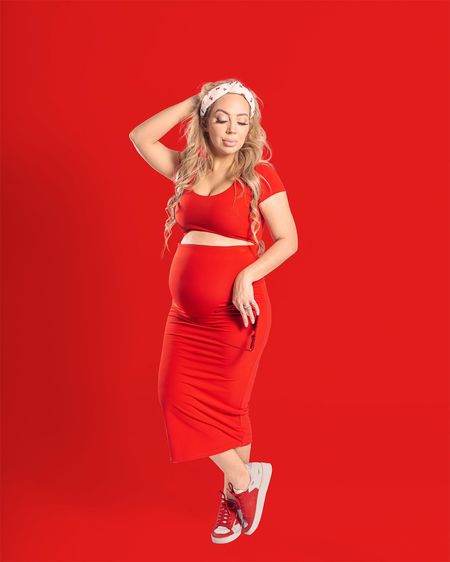 The absolute cutest two piece set wearable as maternity or non-maternity. I just love the red! Also comes in black  

#LTKstyletip #LTKbaby
