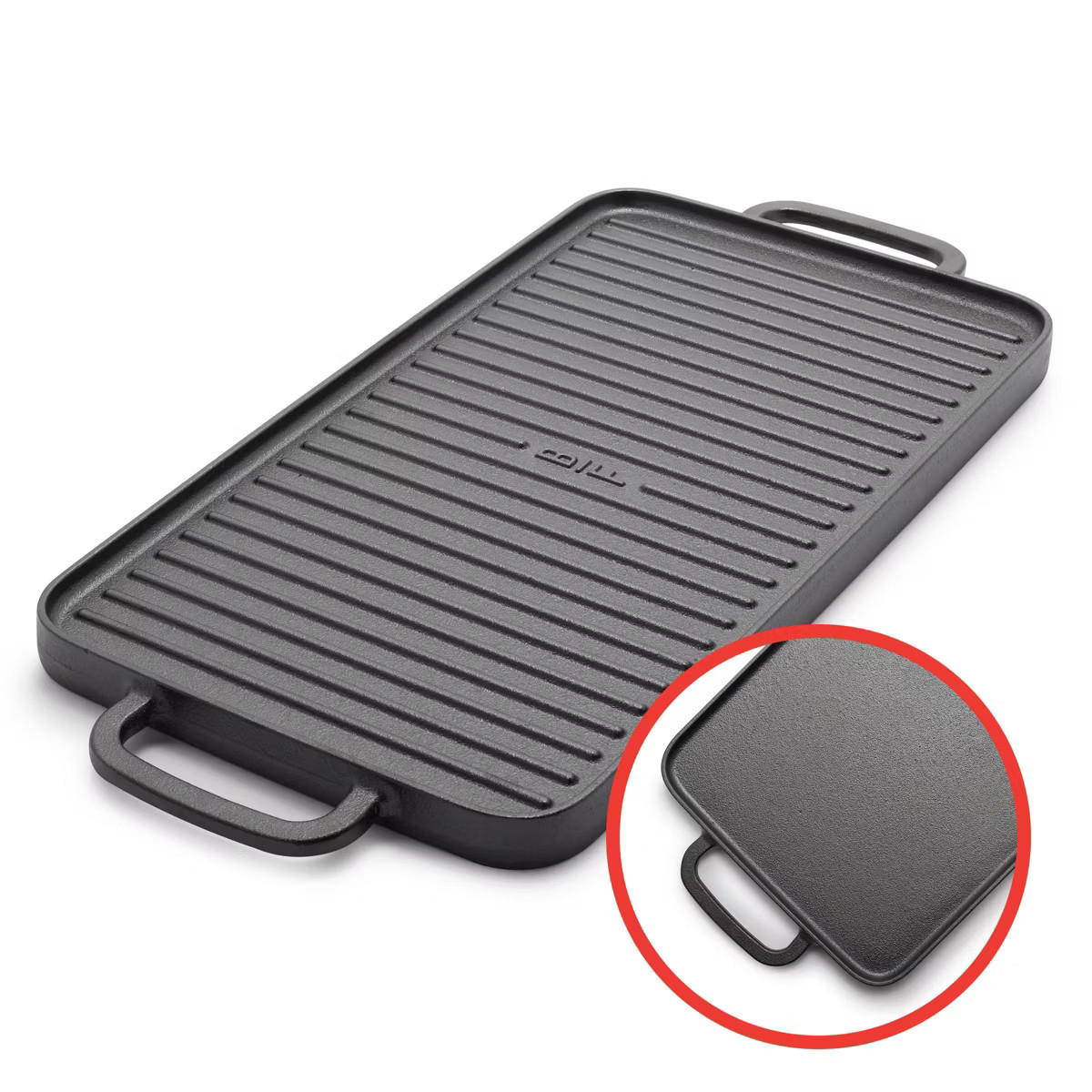 Bobby Flay Double Burner Cast Iron Reversible Griddle with Dual Handles | Target