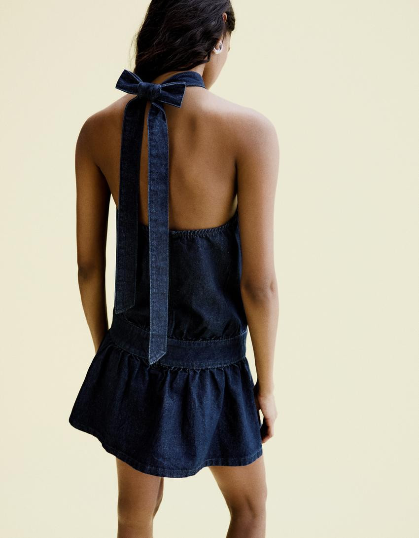 Mini denim dress - Women | Bershka UK