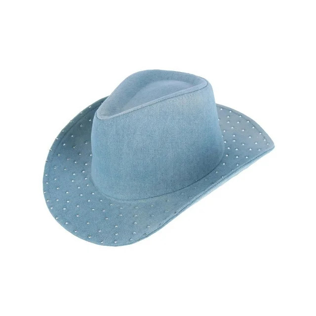 David & Young  Glitter Embellished Denim Cowboy Hat (Women) - Walmart.com | Walmart (US)
