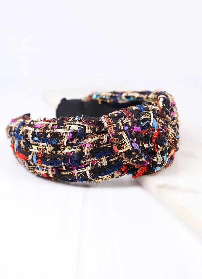Alexis Tweed Headband BLACK | Caroline Hill