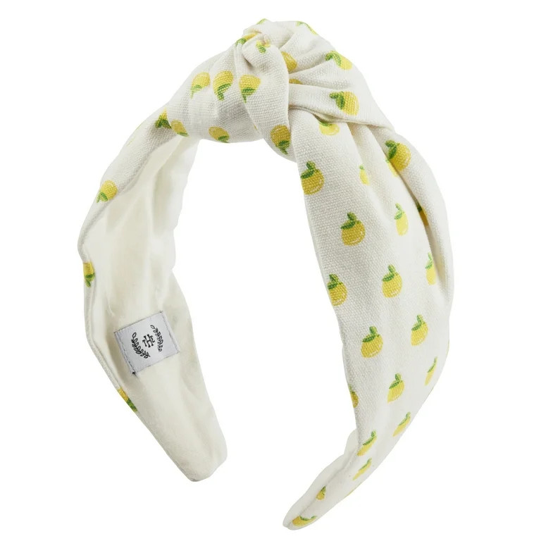 The Home Edit Knotted Canvas Headband, White Lemon Print | Walmart (US)