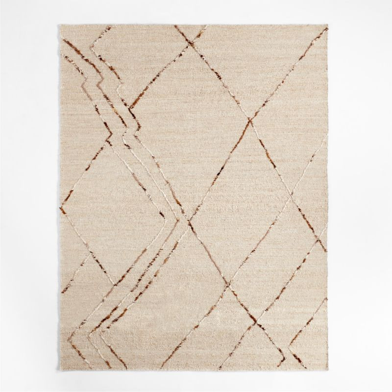Vail Zig Zag Geometric Caramel Brown Area Rug 9'x12' | Crate & Barrel | Crate & Barrel