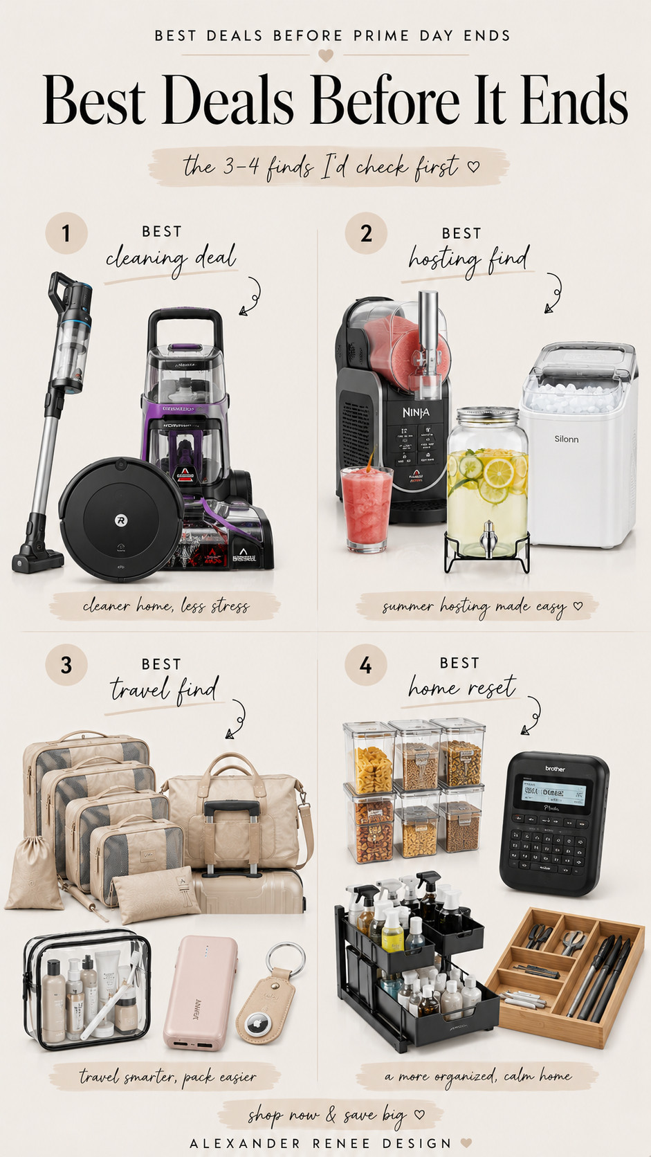 A mix of practical favorites and everyday finds that are actually worth grabbing before the deals end. Everything is linked in my LTK if you're still shopping. 🤍

#PrimeDayDeals #AmazonHome #HomeFinds #TravelFinds #PackingEssentials #TravelEssentials 

 #LTKHome #LTKSaleAlert #LTKTravel