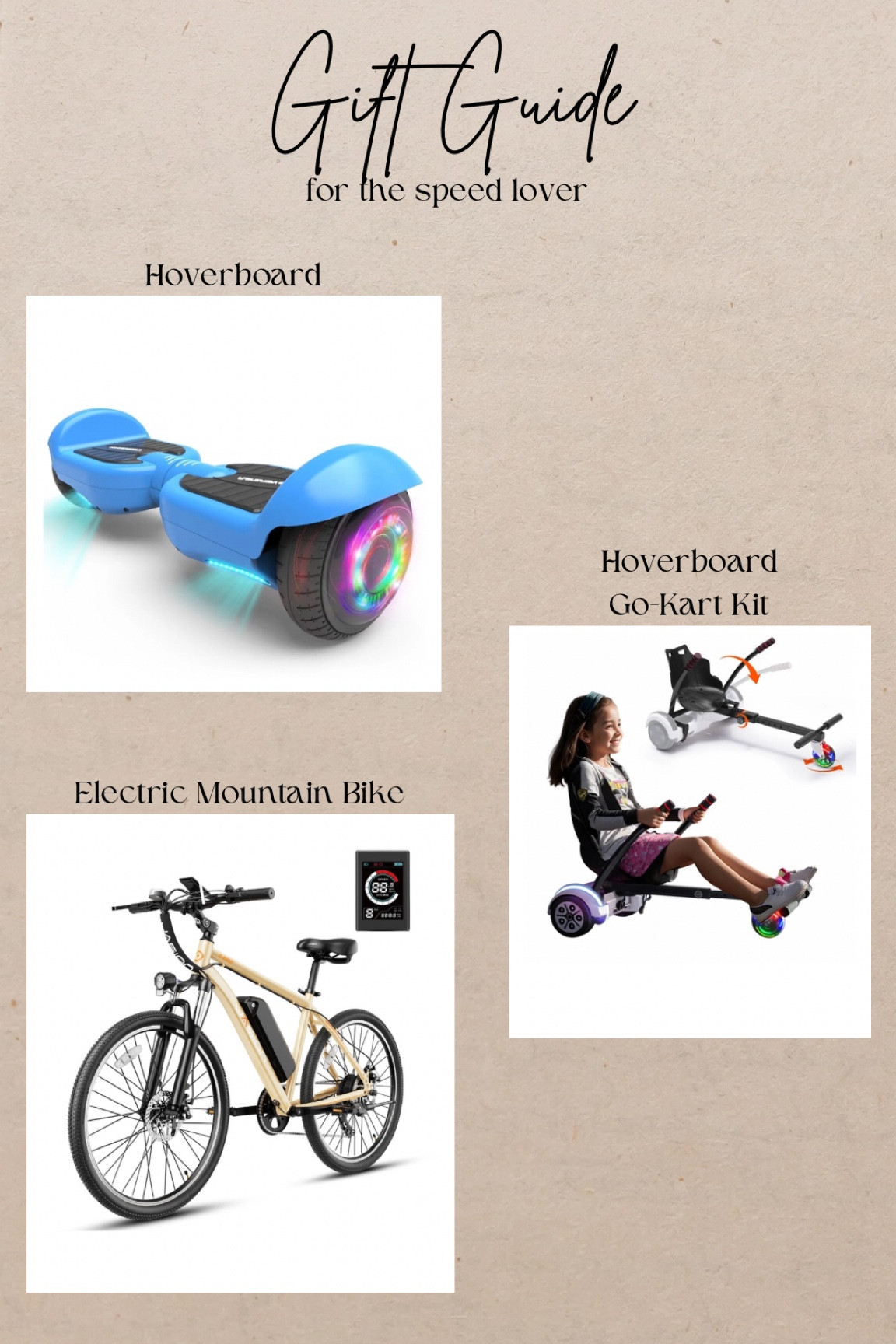 If they love being on wheels, these are the perfect gift options! 
This hoverboard kit is a great way to amp up a hoverboard & adds loads of fun!

#LTKSaleAlert #LTKFindsUnder100 #LTKKids