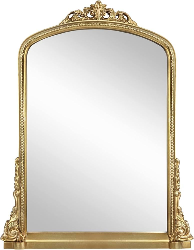 Decor Trends Traditional Ornate Arch Wall Mirror Vintage Fireplace Mirror Mantel Decor, Antique G... | Amazon (US)