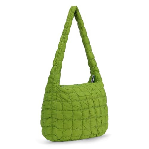 Quilted Puffer Tote Bag - Lightweight Puffy Shoulder Bag with Padded Hobo Crossbody Design and Zip Closure | Amazon (US)