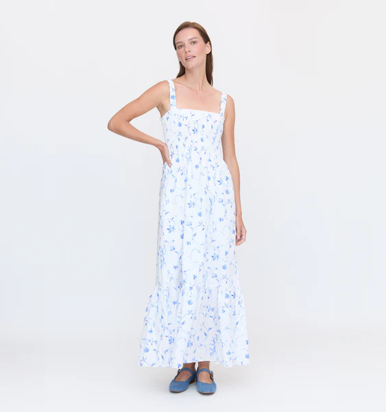 The Anjuli Nap Dress - Blue Botanical | Hill House Home US