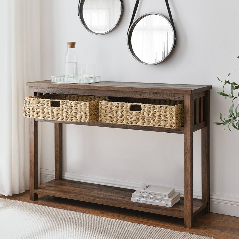 Mission Entry Table with Woven Baskets - Saracina Home | Target