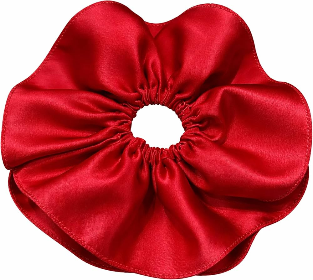 Oversized Satin Scrunchie Jumbo Red Hair Scrunchie 7.1 Inch Extra Large Silky Scrunchies for Thic... | Amazon (US)