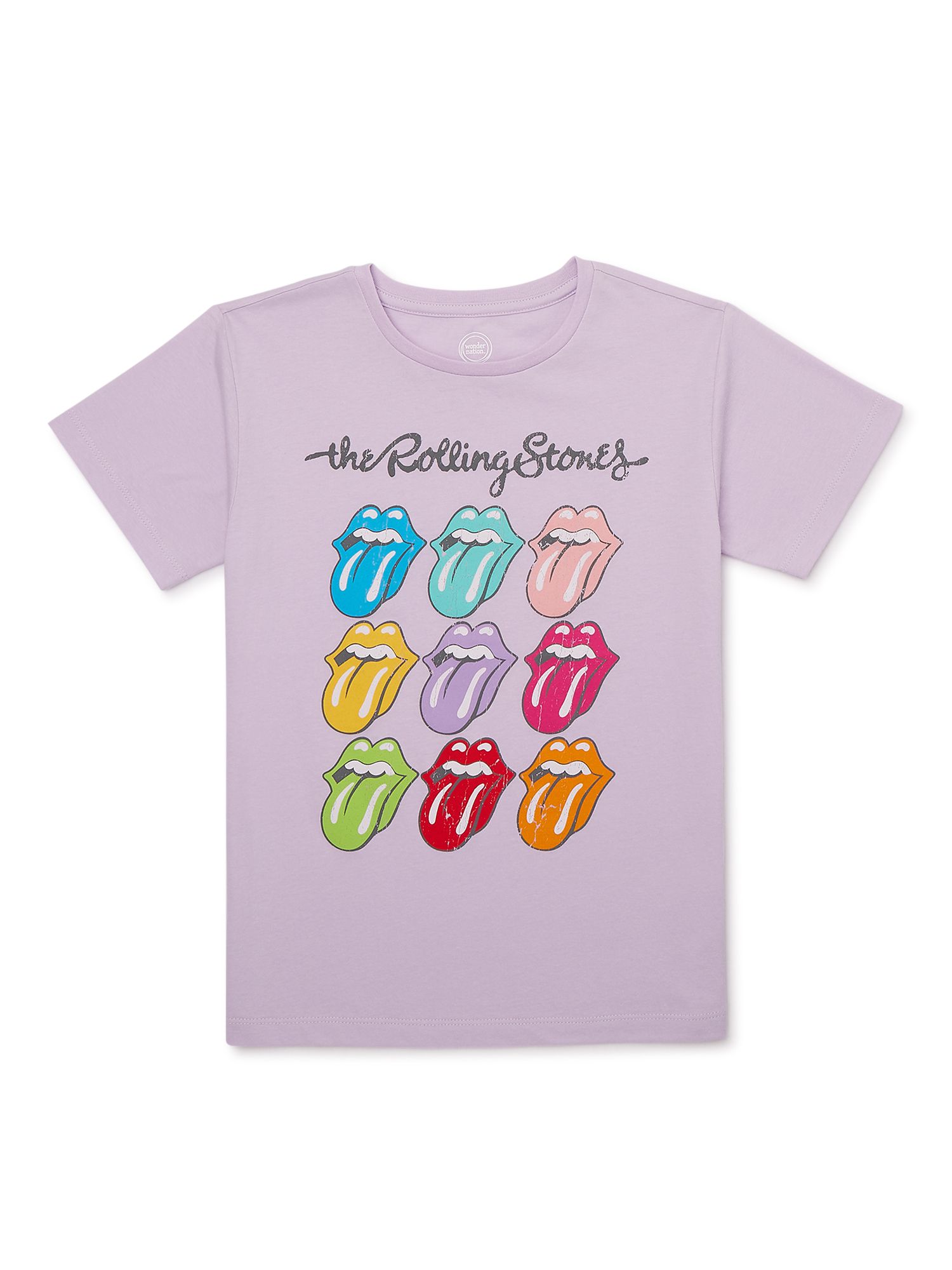 Wonder Nation Girls, Rolling Stones, Crew Neck, Short Sleeve, Graphic T-Shirt, Sizes 4-18 | Walmart (US)