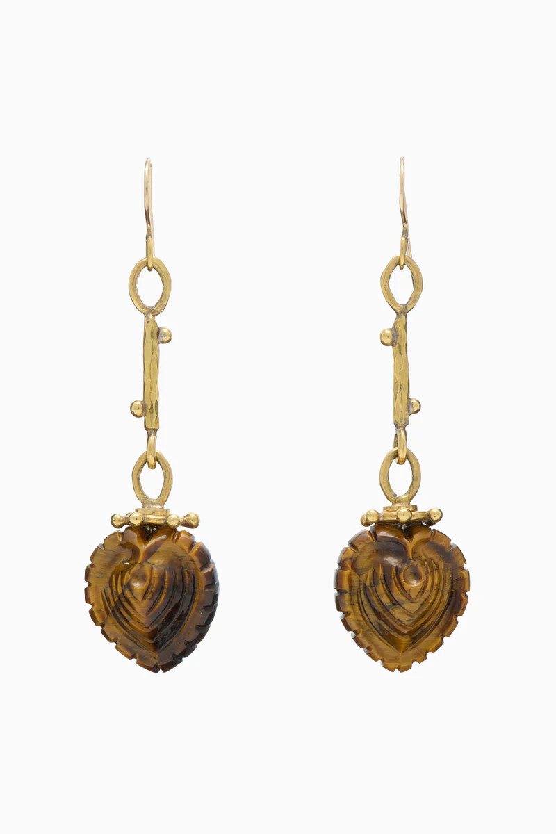 Carved Heart Earrings

      Tiger's Eye | Ulla Johnson