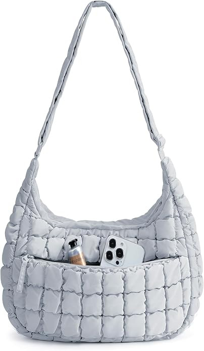 BAGSMART Quilted Crossbody Bags for Women, Travel Purses Hobo Shoulder Bag | Fits 12.9" iPad, Lon... | Amazon (US)