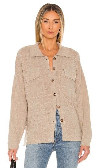 Alice Button Knit Down Sweater in Oatmeal | Revolve Clothing (Global)
