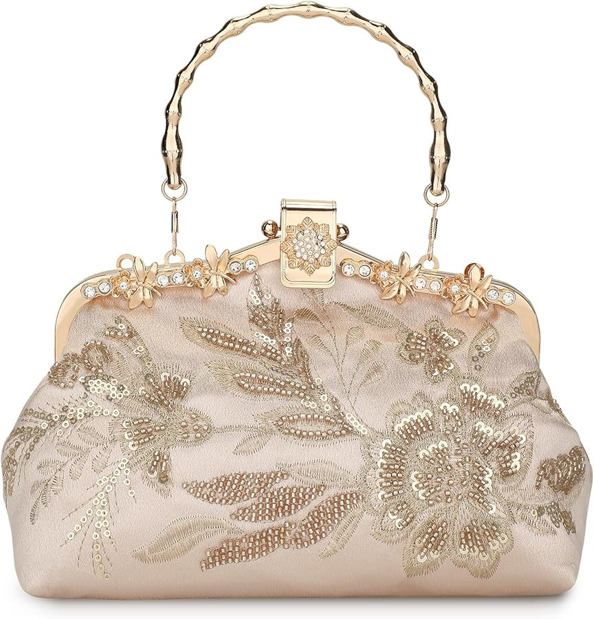 UBORSE 1920s Vintage Clutch Purse Beaded Evening Bag for Women Formal Bridal Sequin Handbag Clutc... | Amazon (US)