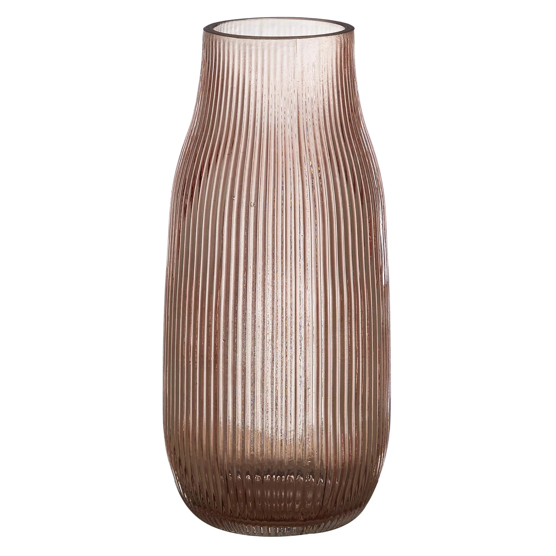 Beautiful By Drew Barrymore Bottleneck Ribbed Blush Glass Vase | Walmart (US)