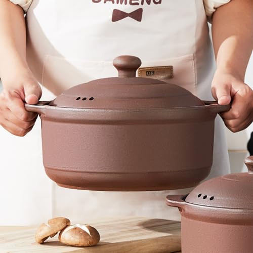 Natural Terracotta Casserole with Lids Clay Pots for Cooking, Unglazed Earthenware Rice Pots (UpgradeT1-1QT) | Amazon (US)
