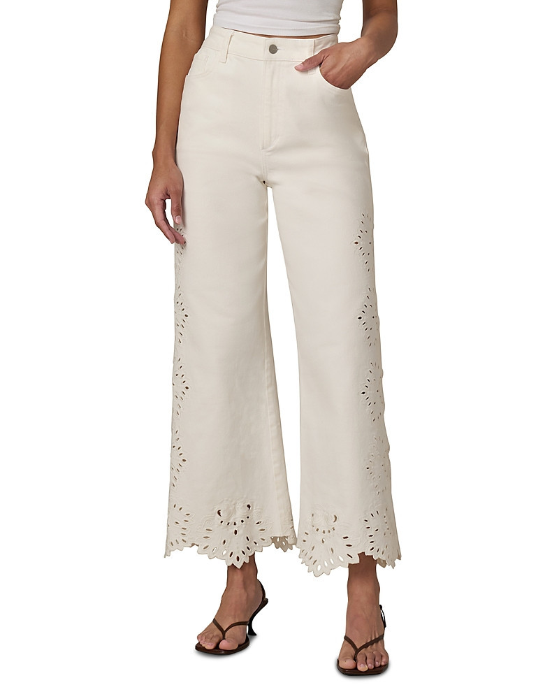 Joe's Jeans The Mia Broderie Wide Leg Ankle Jeans in Ecru Floral | Bloomingdale's (US)
