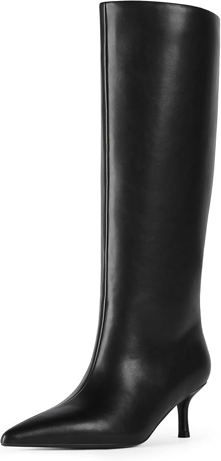 Modatope Knee High Boots Women Kitten Heels Tall Boots Pointed Toe Long Boot for Women | Amazon (US)