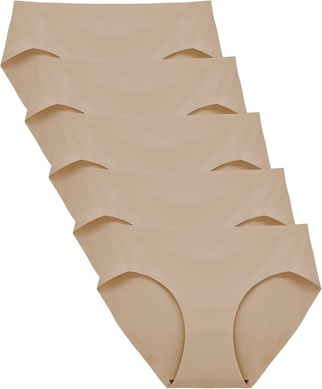 FallSweet No Show Underwear for Women Seamless High Cut Briefs Mid-waist Soft No Panty Lines,Pack... | Amazon (US)