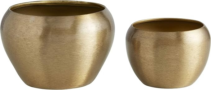 47th & Main Smooth Metal Decorative Bowl Set, 2-Count, Matte Gold | Amazon (US)