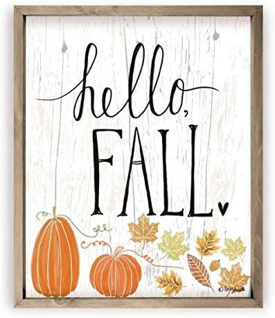 Hello Fall Rustic Wall Sign 12x15 (Frame Included) | Amazon (US)