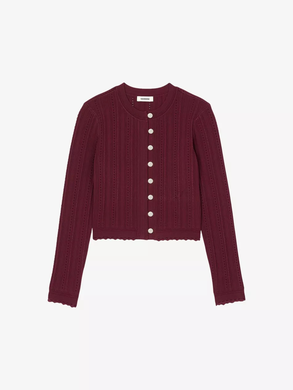 Cocotte-stitch stretch cable-knit cardigan | Selfridges